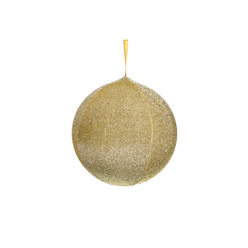 Pallina di Natale in tessuto glitter oro gonfiabile con pompa o compressore, ideale per arricchire i tuoi addobbi per albero di Natale o come idea regalo Natale